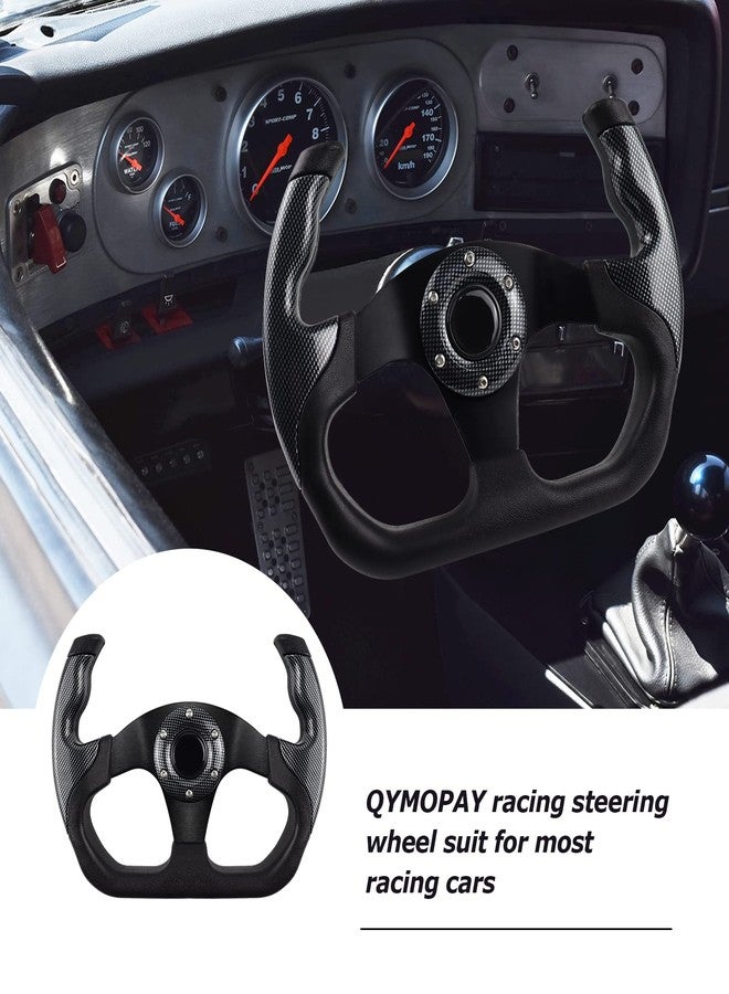 QYMOPAY Universal Racing Steering Wheel, 6 Bolt Anti-Slip Leather and Aluminum Gaming Wheel with Horn Button for Racing/Car Sim Driving/JDM Sports - Image 5
